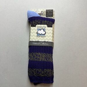 World's Softest Weekend Purple and Blue Socks NWT